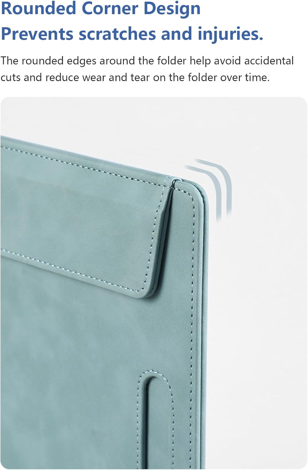 A4 Leather Clipboard Folder, Binder clipboard A4 Clip File, Leather Portfolio for Men and Women, Business Portfolio Binder, with 1 Pen Holder & Document Sleeve, Notepad Clipboard (Green)