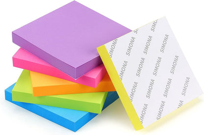 Sticky Notes 8x6, 6 Color Bright Colorful Sticky Pad, 6 Pads/Pack, 45 Sheets/Pad, Self-Sticky Note Pads