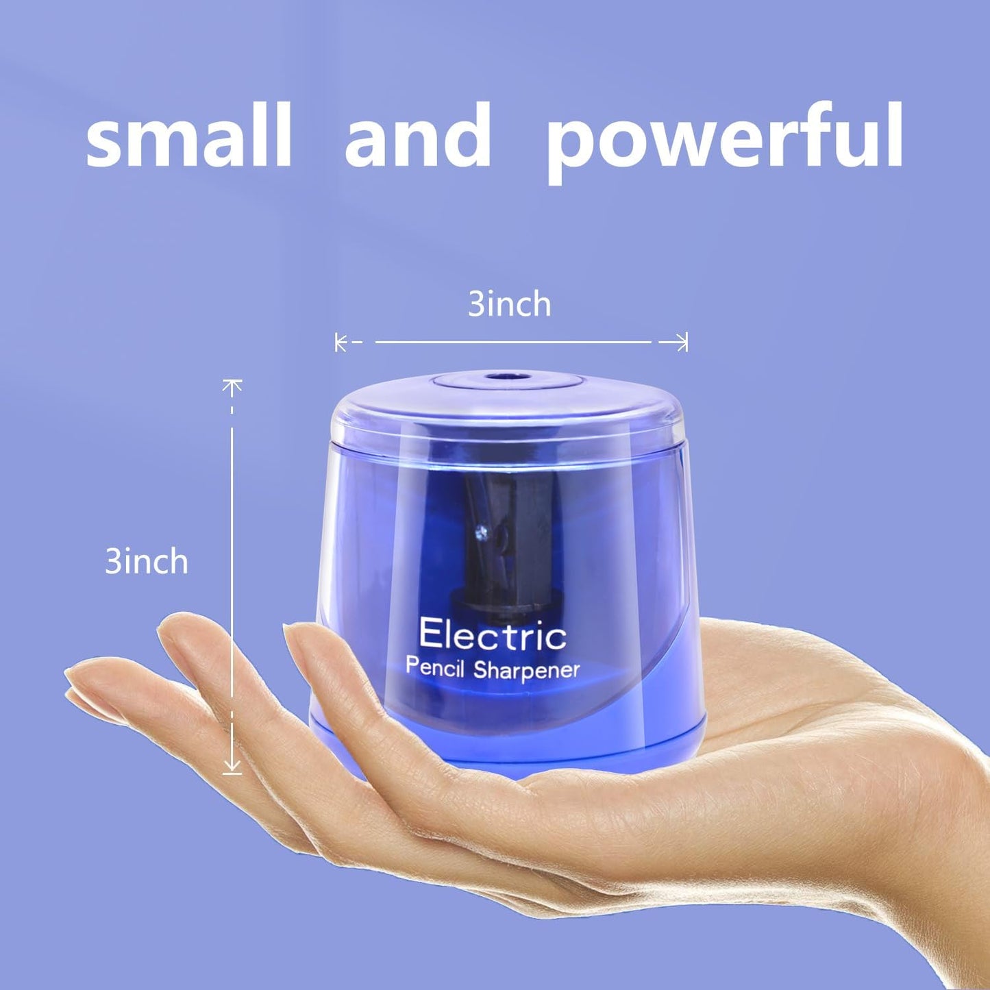 Electric Pencil Sharpener, Battery (Not Included) USB Powered, Portable for NO.2 Pencils, Automatic and Durable with 3 Sharpness Options - Classroom, Home, Office Black
