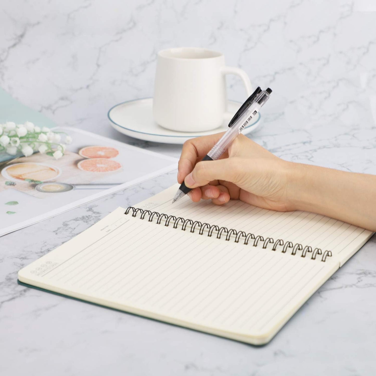 EUSOAR Spiral Notebook, A5 12packs 5.5"X8.3" 120 Pages Lined Travel Writing Notebooks Journal, Memo Notepad Sketchbook, Students College Office Business Subject Diary Ruled Book Journal-Black Cover