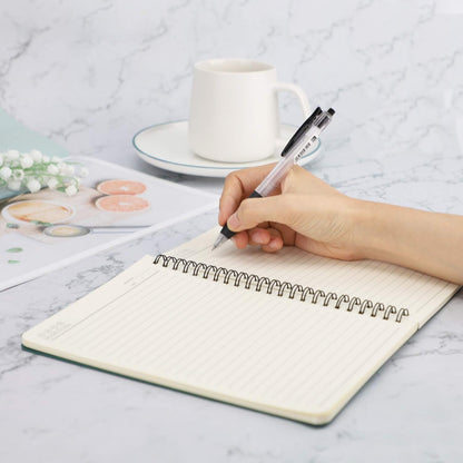 EUSOAR Spiral Notebook, A5 12packs 5.5"X8.3" 120 Pages Lined Travel Writing Notebooks Journal, Memo Notepad Sketchbook, Students College Office Business Subject Diary Ruled Book Journal-Black Cover