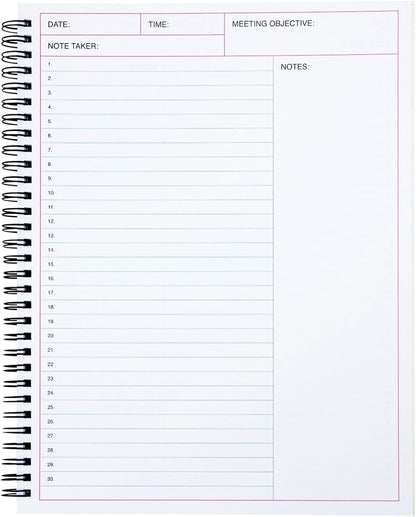 Juvale Meeting Notebook for Work - Spiral-Bound Planner Notebook for Work Planner & Office Supplies - Agenda & To Do List Notepad - 11 x 8.5 In, White, Pack of 2