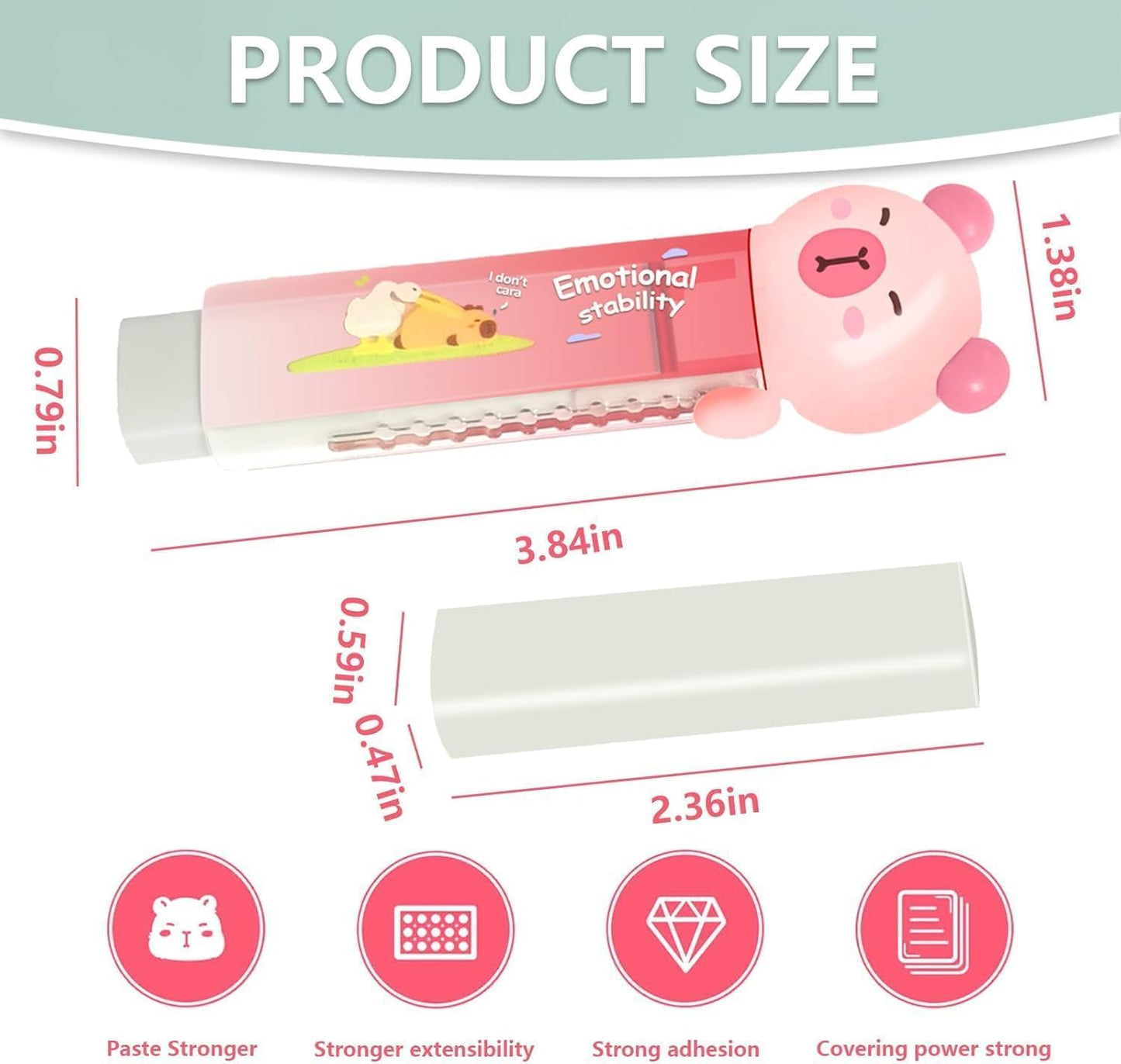 4Pcs Cute Pink Capybara Retractable Eraser and Capybara Pencil Sharpener,Capybara Cute Birthday Christmas Gifts Set for Kawaii Office School Home Supplies