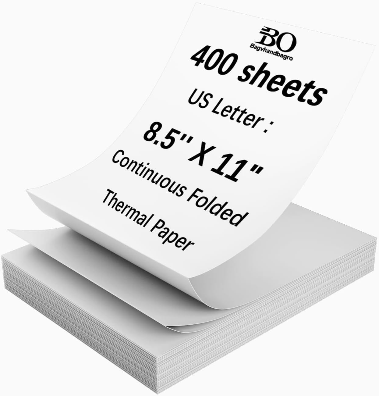 Thermal Printer Paper 8.5 x 11 Inch, 200 Sheets US Letter Size Thermal Paper, Compatible with M08F/A40 Thermal Portable Printer, Continual Feeding Folded Printing Paper (200 Sheets/Continuous Folding)