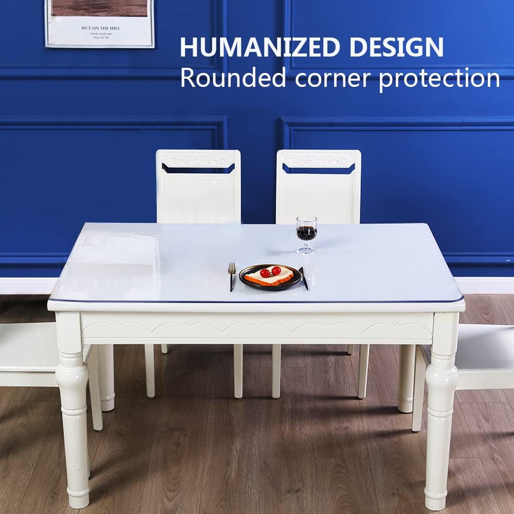 Transparent 14x24 in Small Office Desk Blotter Mat Clear Plastic Table Protector Cover Pad PVC Topper Surface Proection Mat Pad Anti Scratch Table Mat Glass End Table Protector Waterproof Easy Clean - Colors K