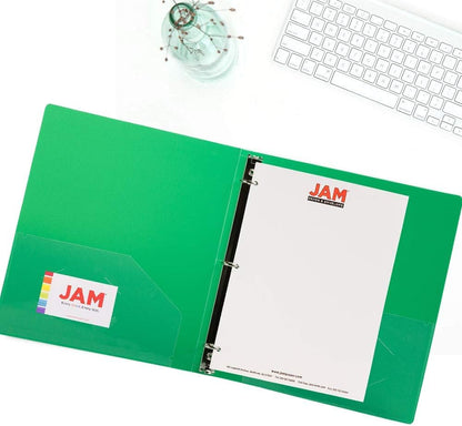 JAM PAPER Plastic 0.75 inch Binder - Clear 3 Ring Binder - Sold Individually