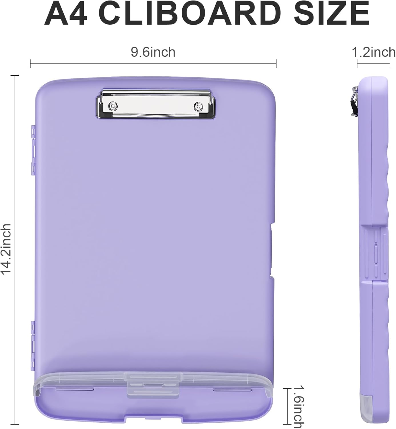 Plastic Clipboard with Storage, 8.5 x 11 Storage Organization Box Side-Opening, Heavy Duty Clip Board with Pen Holder and Paper Folder for Nurses, Teachers, Office & School Supply, Orange
