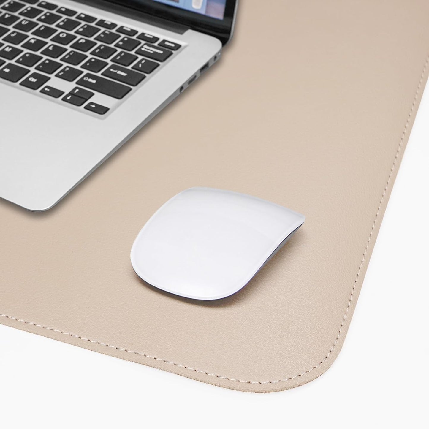 Large Desk Mat 47.2" x 17" Leather Desk Pad Protector with Natural Cork & PU Leather, Non-Slip Office Desk Mat, Large Mouse Pad, Waterproof Desk Blotter pad for Office&Home(Black)