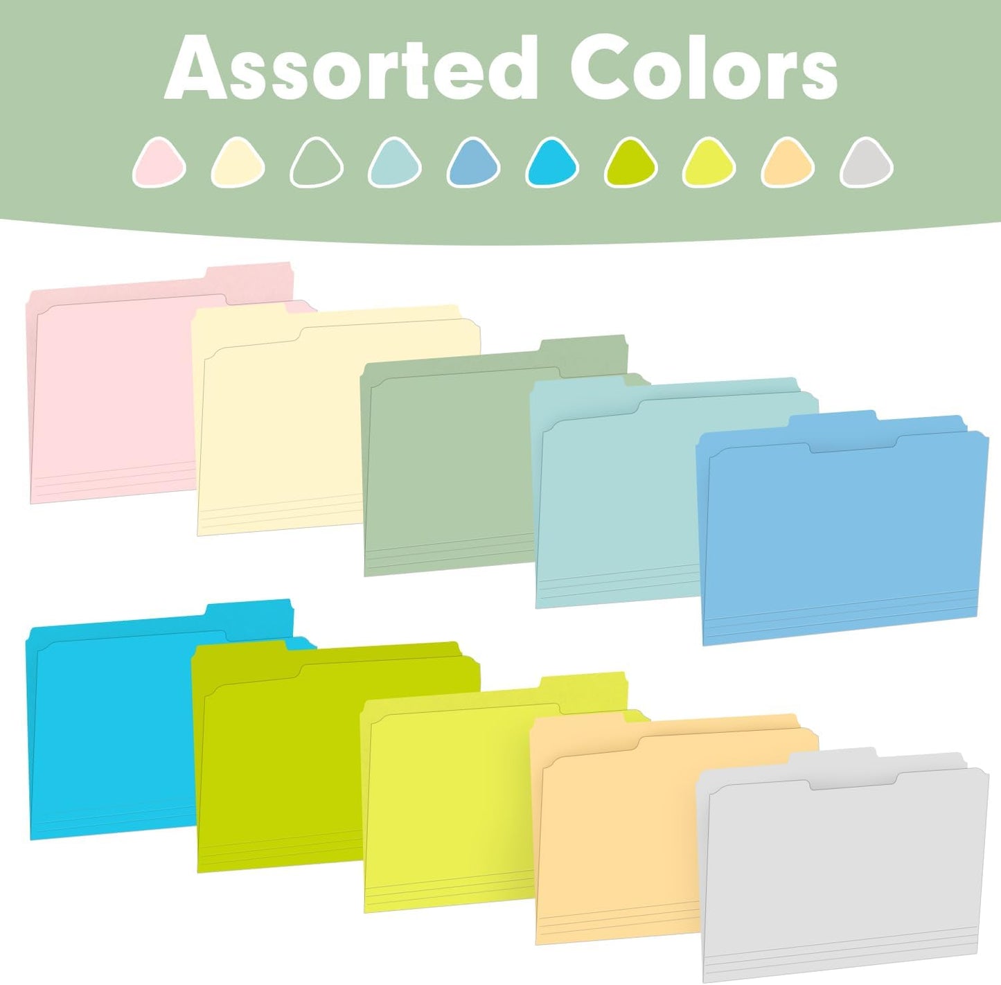 File Folder, RAZCC 150 Pack 1/3 Cut Tab File Folders Letter Size, Manila Folders, Folders with Tab, Great for Organizing and Easy File Storage