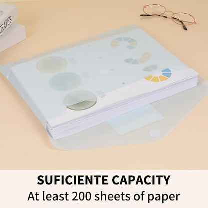 EOOUT 30 Pack 10 Color Plastic Envelopes Poly Envelopes, Hook & Loop Closure File Folders Clear Document Folders File Envelopes with Label Pocket A4 Size