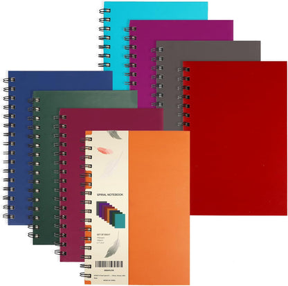 EOOUT 6pcs Hardcover Spiral Notebook, A5 Lined Spiral Journals 5.5x8.5in, 160 Pages Journal Notebook for Work, Office