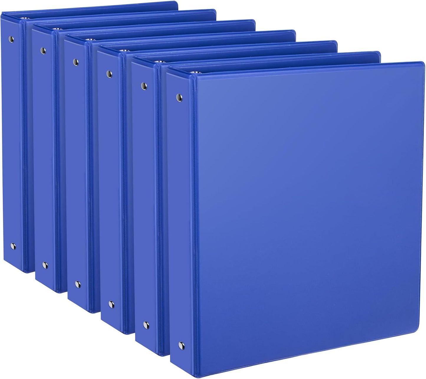 CIXILDTS 1-Inch Round Ring Binders, Standard 3 Ring Binder Fit Letter Size Paper, Presentation View Binders, 6 Packs, Assorted