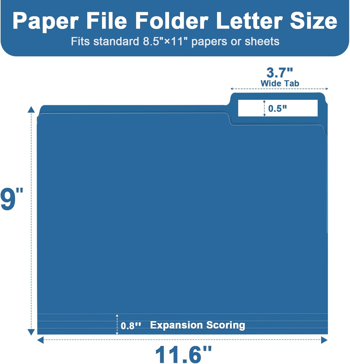 File Folder, RAZCC 150 Pack 1/3 Cut Tab File Folders Letter Size, Manila Folders, Folders with Tab, Great for Organizing and Easy File Storage