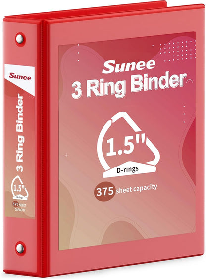 SUNEE 3 Ring Binder 2 Inch, Clear View Binder Three Ring PVC-Free (Fit 8.5x11 Inches) for School or Office Supplies, Light Purple, 1 Pack