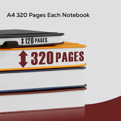 Hardcover Lined Notebook Journal for Writing, 320 Pages Leather Thick College Ruled Notebook Journal with 100GSM Paper, A5 (5.7'' X 8.4'') Daily Journal for Women Men Work Organization, Black