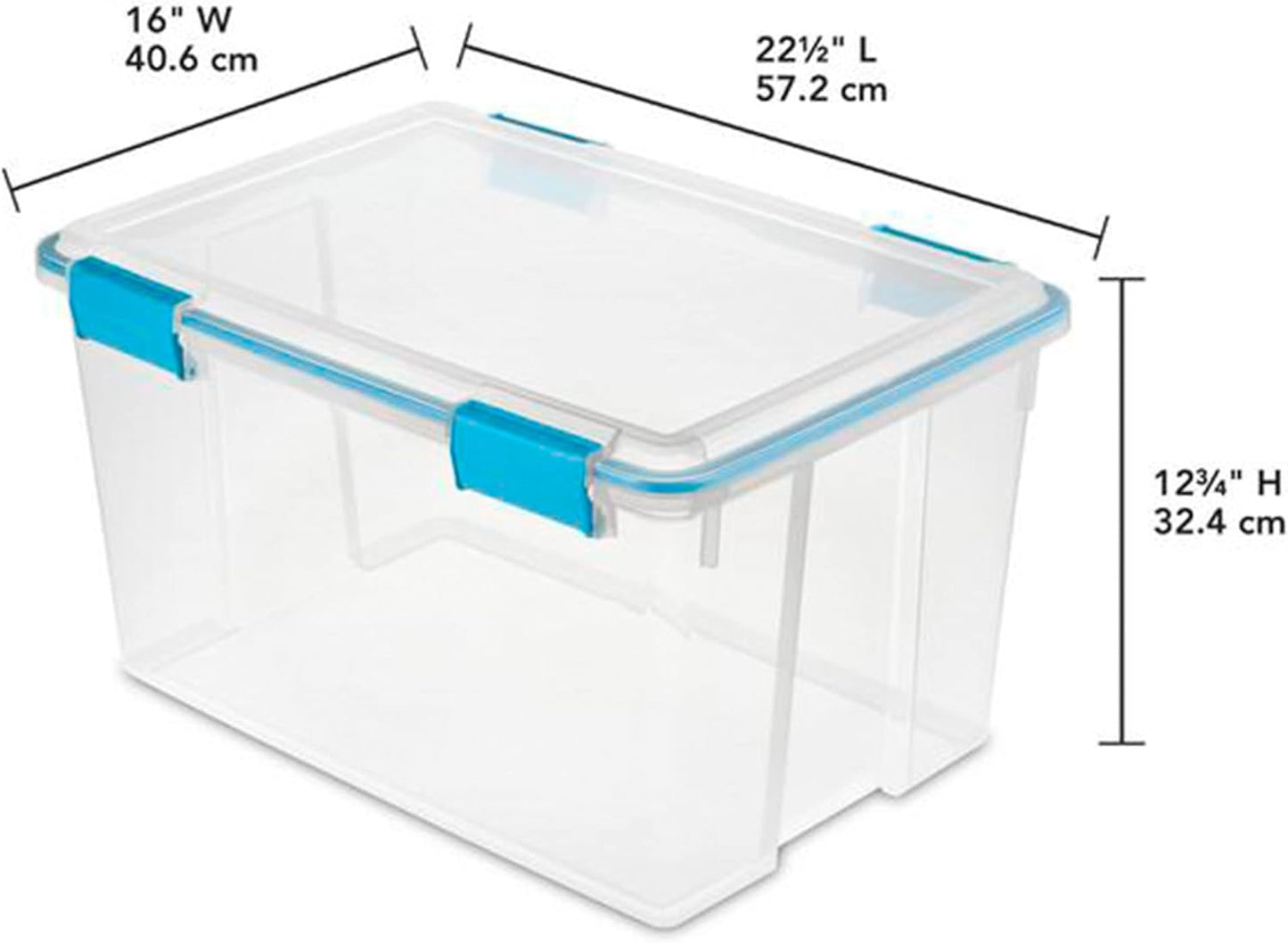 Sterilite 4-Pack Gasket Box, Weather-Resistant Storage Bins with Latching Lids, 32 Quart - Heavy-Duty Organizing Containers for Closet, Bathroom, and Office