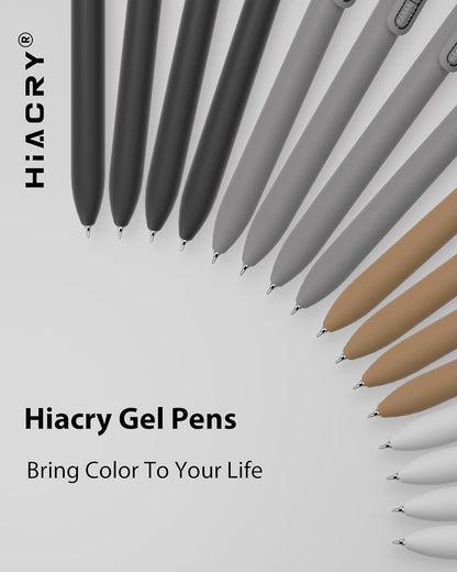 Hiacry 8 Pcs Gel Pens - 0.7mm Fine Point Smooth Writing Black Ink, Quick-Dry Long Lasting Fidge Pens, School & Office Supplies for Men Women