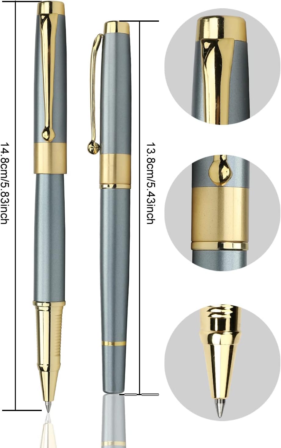 YIVONKA Ballpoint Pen Black Refill,Luxury Ballpoint Line width 0.5mm,Best Ball Pen Gift Set for Men & Women Professional Executive,Office,Nice BallPens Classy Gift Box (Black)