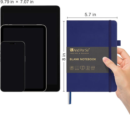 &And Per Se Lined Journal Notebook, 160 Pages, A5 5.7 x 8 inches College Ruled Thick Paper Notebook Journals for Writing, Hardcover Notebooks for Women Men Office School (1 Pack, Green) - Colors B