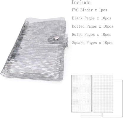 A6 A5 6-Holes Colorful PVC Cover Round Ring View Binder with Snap Button Closure File Folder for Loose Leaf Sheet Protectors Notebook Refill (Pink Daisy, A5 Mini Set) - Colors A