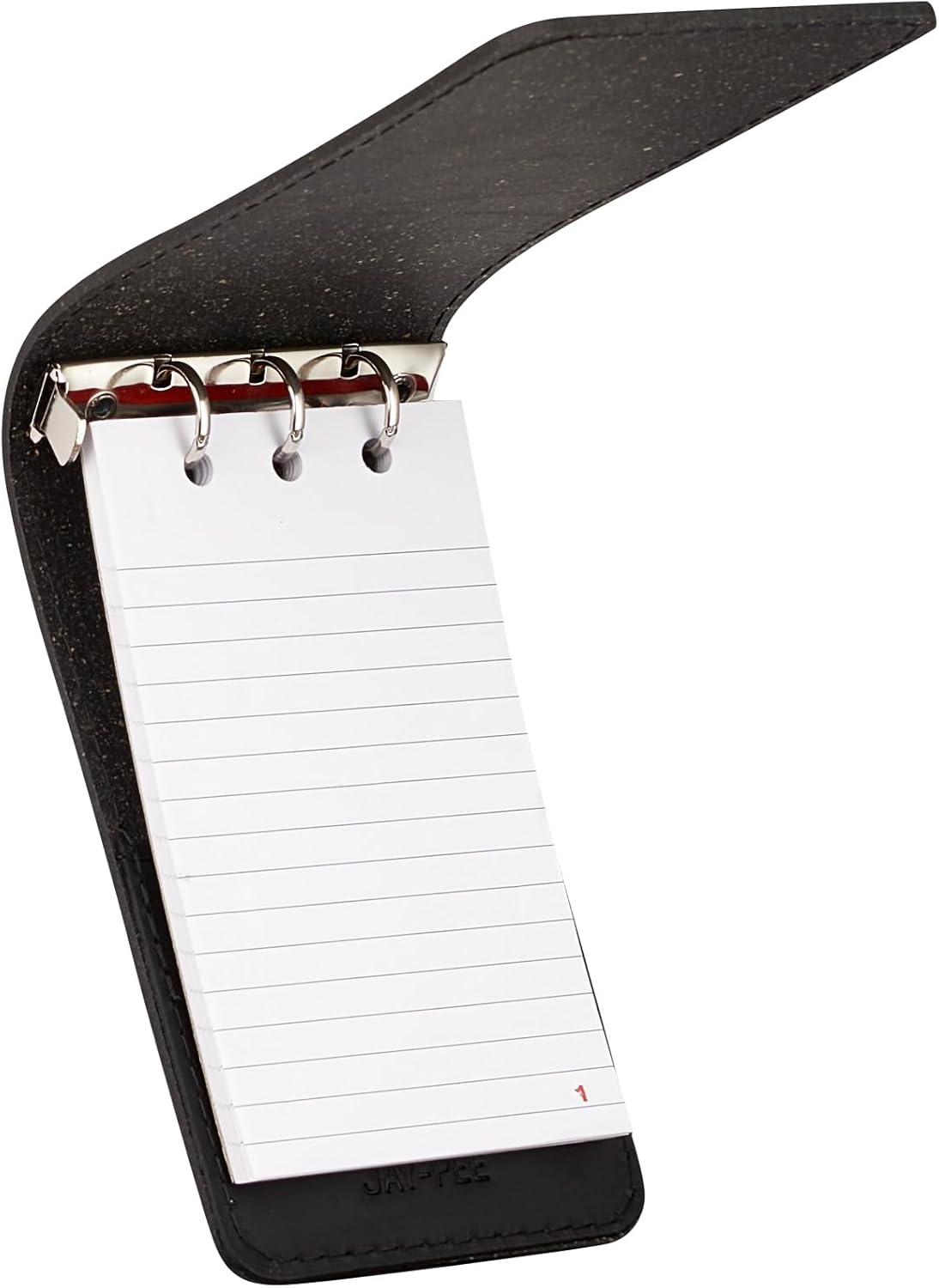 JAY-PEE Memo Book Note Pad Cover NYC Regulation Style Memo Binder with 3 Heavy Metal Rings. Includes 1 Small Size Note Pad 3" X 5" Made of Full Grain Black Leather