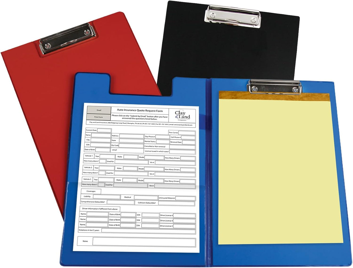 C-Line Clipboard Folder, Letter Size, Holds up to 75 Sheets, 1 Clipboard, Color May Vary (30600)