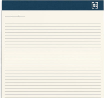 TRU RED Notepads, 8.5” x 11.75”, Wide Ruled, Canary, 50 Sheets/Pad, 12‑Pack