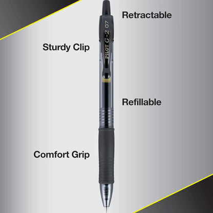 PILOT G2 Premium Refillable & Retractable Rolling Ball Gel Pens, Fine Point, Blue Ink, 12-Pack (31021)