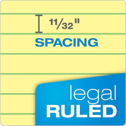 Ampad Writing Pads, 8-1/2" x 11-3/4", Legal Rule, Canary Paper, 50 Sheets, 12 Pack (20-220)