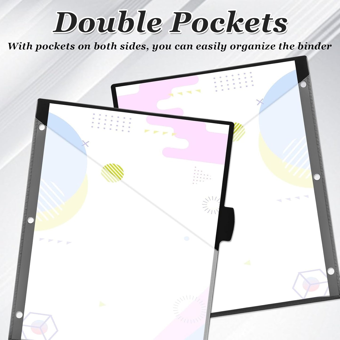 Epakh 12 Pcs Binder Dividers for 3 Rings Binders Index Dividers with Two Clear Pockets Plastics Sheets Protectors with Tab Labels for School Office Organization (Morandi)