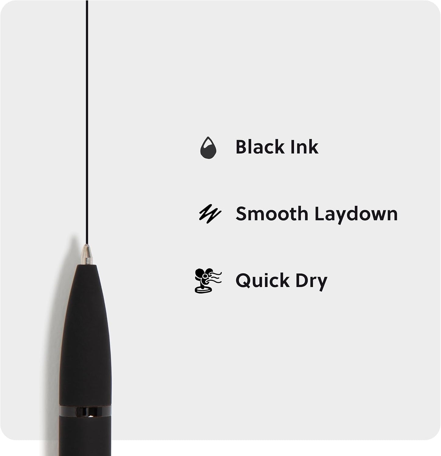 U Brands Monterey Ballpoint Ink Refill, Set of 10, Bold (1.0 mm) Point, Black Ink