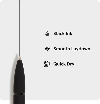 U Brands Monterey Ballpoint Ink Refill, Set of 10, Bold (1.0 mm) Point, Black Ink