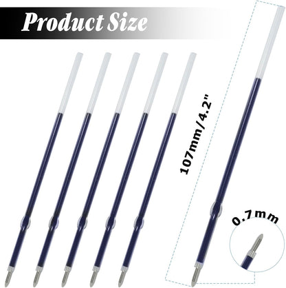 Bonsicoky 20 Pcs Ballpoint Ink Refills - 0.7 mm Medium Tip - 107 mm Length - Black Ink for Retractable Pens, Perfect for Writing, School, and Office Use