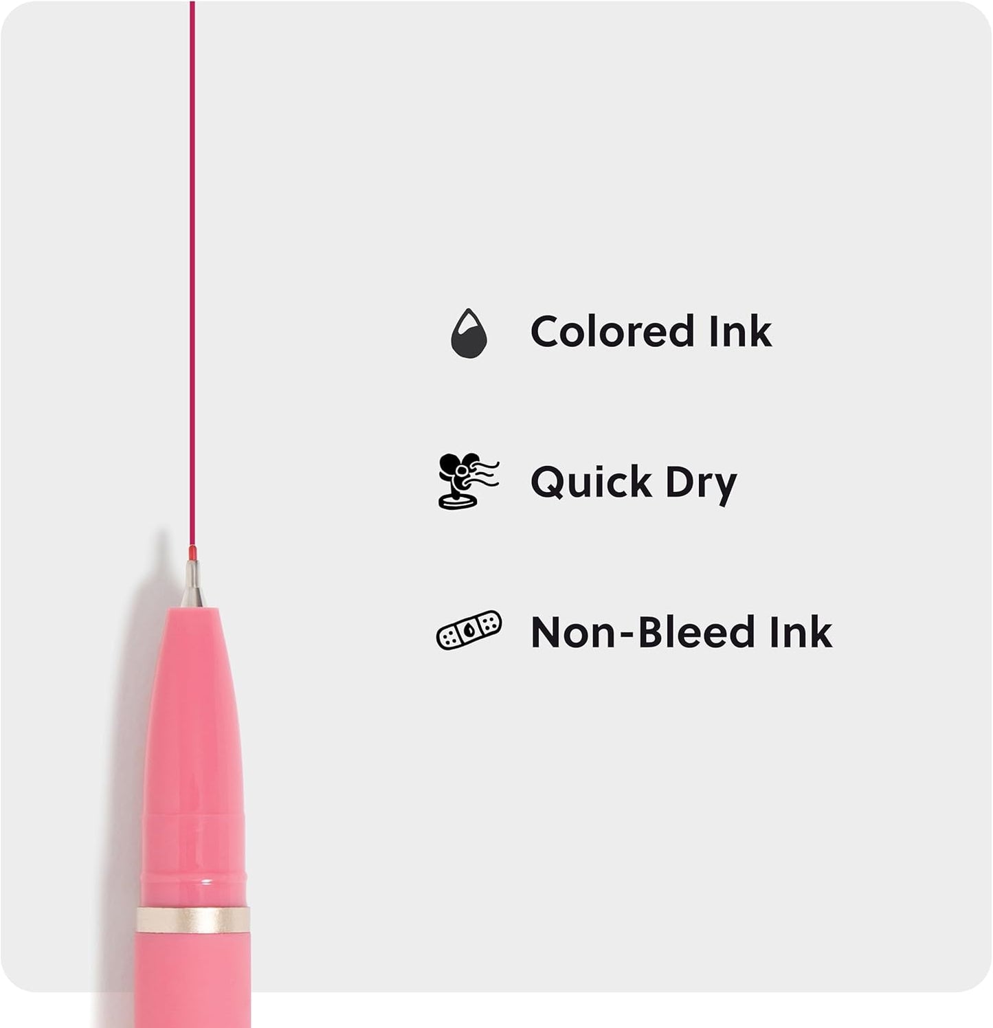 U Brands Catalina Felt Tip Pens, Set of 12, Stripes and Dots with Gold Details, Medium (0.7 mm) Point, Black Ink