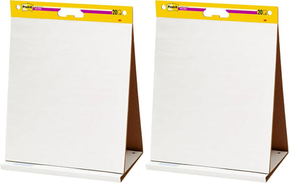 Post-it Meeting Chart, 20 x 23 Inches, 20 Sheets Per Pad, 1 Pad, Portable, White, Primary Ruled Lines, Premium Self Stick Flip Chart Paper, Great for Teachers and Students, Built-in Easel Stand