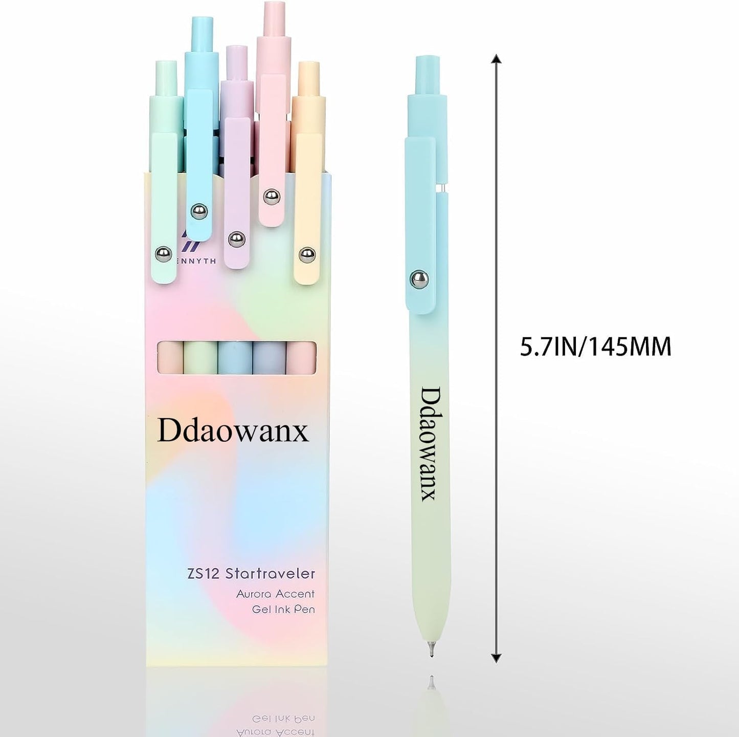 Ddaowanx Gel Pens, 6 Pcs 0.5mm Quick Dry Black Ink Pens Fine Point Smooth Writing Pens, Cute Office School Supplies Gifts for Women