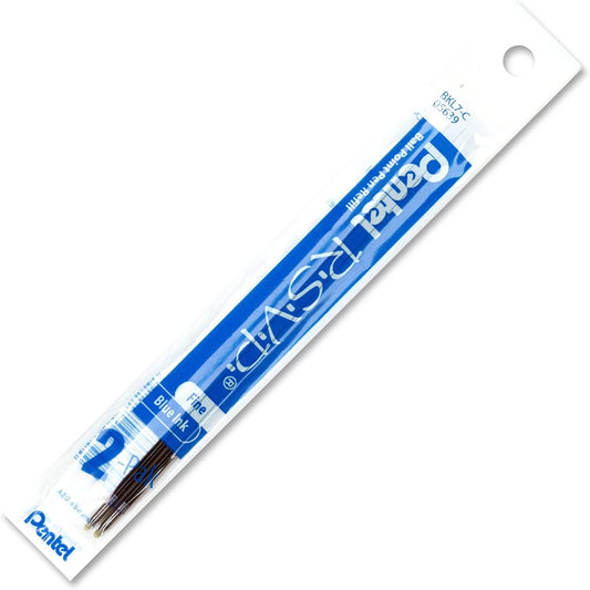 Pentel Refill Ink for BK90 R.S.V.P. Ballpoint Pen, Fine Line, Blue Ink, 2-Pack (BKL7-C)