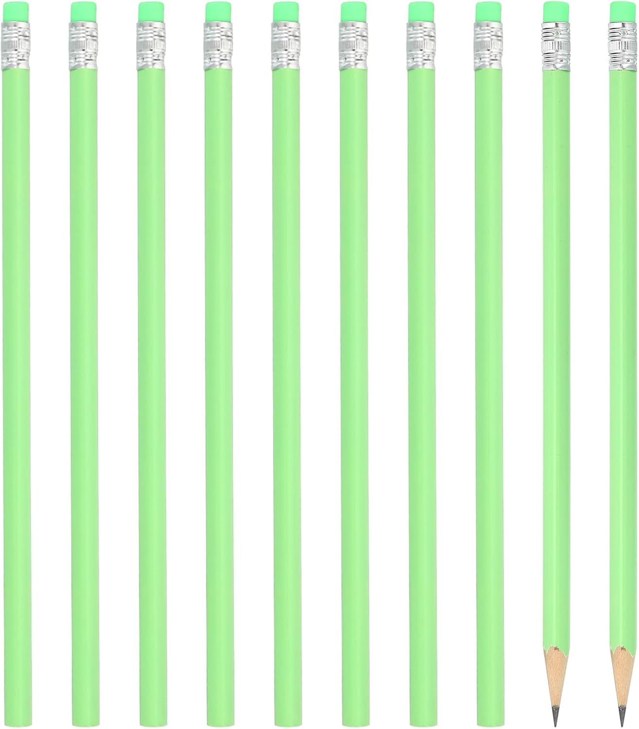 PATIKIL Round Pencils, 24 Pack HB Graphite Pencils with Eraser Wood Pencils Cute Pencil for Classroom Teacher Office Supplies, Pink