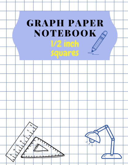 school smart double sided Graph paper notebook : 1/2 inch squares (100 pages) lined graph paper composition notebook [large 8.5 x 11] 2 squares per inch