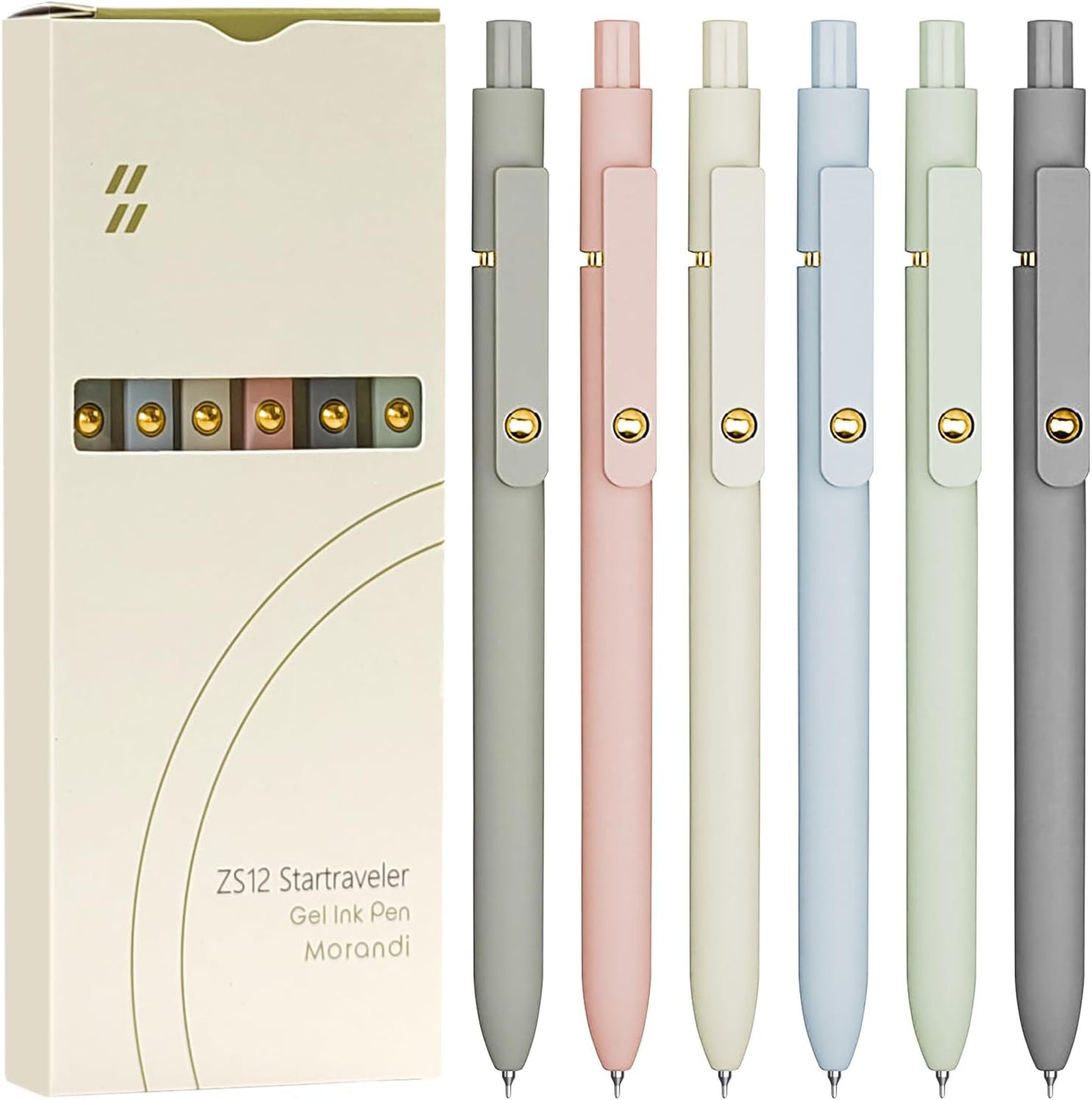 UIXJODO 6 Pcs Gel Pens 0.5mm Quick Dry Black Ink Pens Fine Point Smooth Writing Pens, Cute Office and School Supplies Gifts for Women Teacher Students (6 Pcs Ombre Gold)