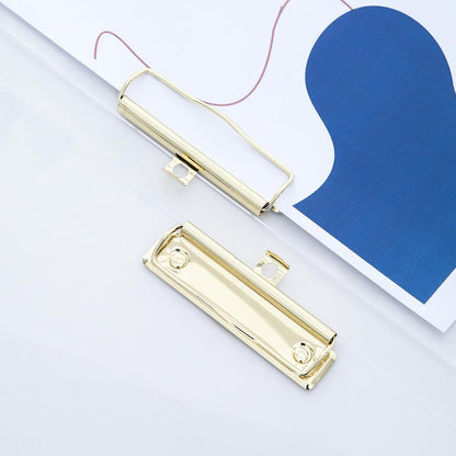 JIARI 2 Pack Clear Acrylic Office Clipboard A4 Letter Size 8.6" x 12.2" (Gold)