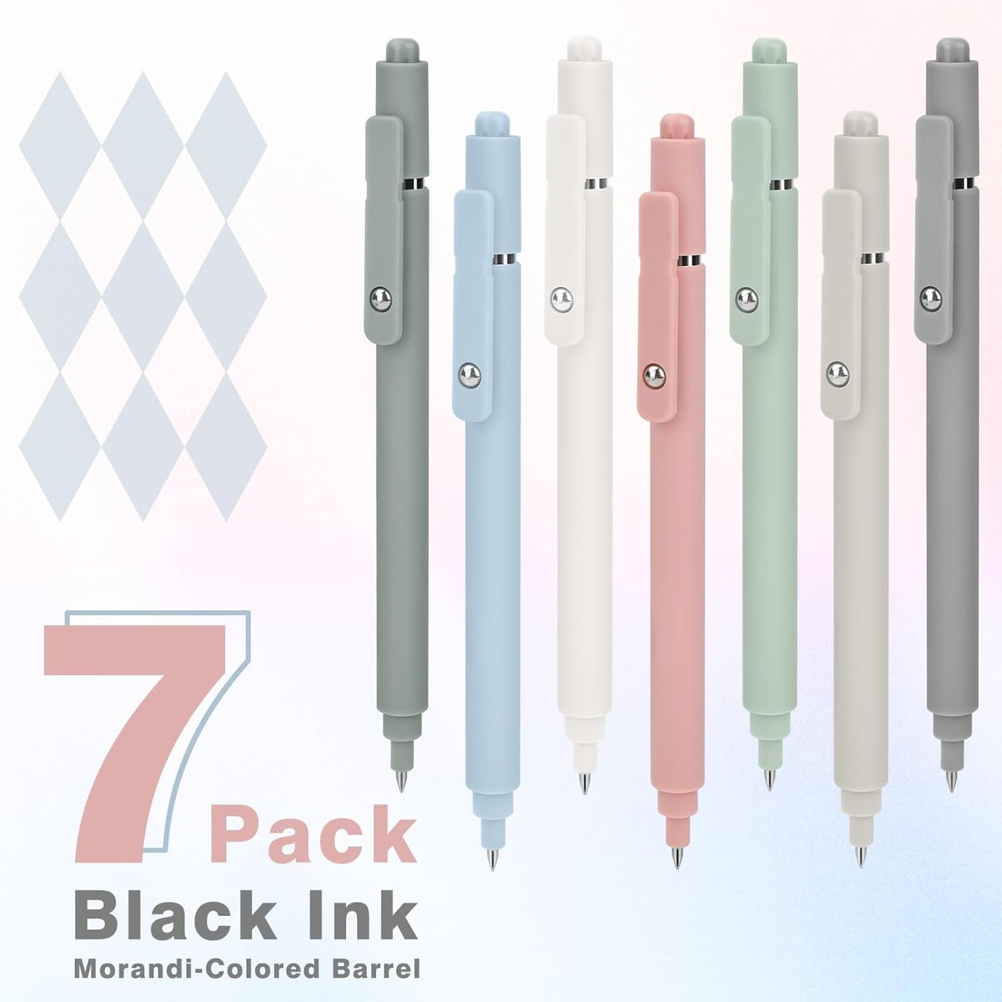 Donse 7 Pcs Gel Pens: 0.5mm Quick Dry Black Ink Fine Point Smooth Writing Pens High-End Series Ballpoint for Journaling Note Taking School Office Supplies Gifts for Women Men Nurse Teacher Students