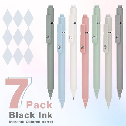 Donse 7 Pcs Gel Pens: 0.5mm Quick Dry Black Ink Fine Point Smooth Writing Pens High-End Series Ballpoint for Journaling Note Taking School Office Supplies Gifts for Women Men Nurse Teacher Students