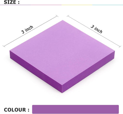 Sticky Notes 3x3 Self-Stick Notes Bright Colors Sticky Notes 4 Pads 100 Sheets/Pad (Yellow)