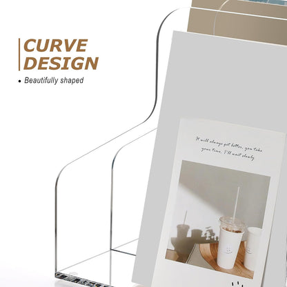 SANRUI 2-Pack Acrylic Magazine File Holder Desk Organizer Magazine Rack, Clear, Vertical File Sorter Holders, 9.45" D x 3.54" W x 10.24" H