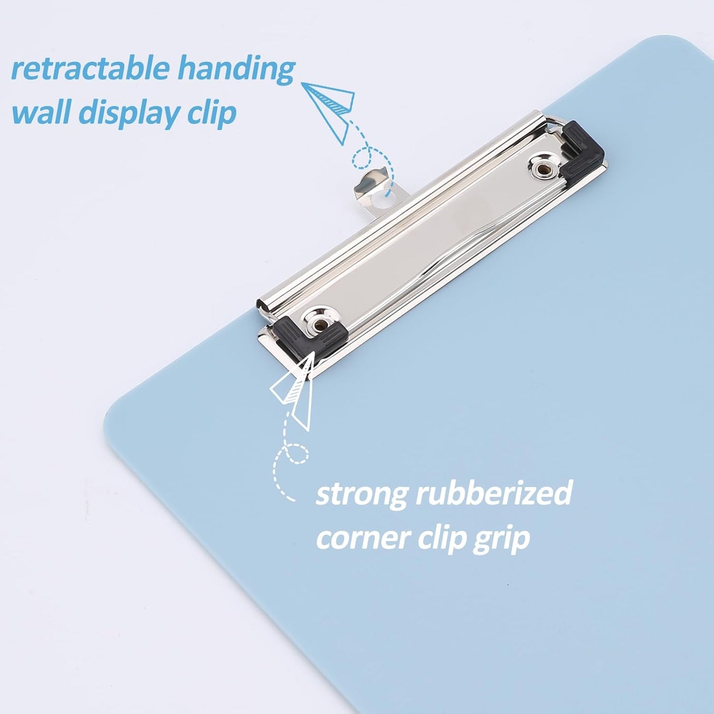 6 Pack Plastic Clipboards with Low Profile Clip, Hanging Clipboards Bulk, Clip Boards 8.5x11 Holds 100 Sheets, A4 Letter Size Clipboard for Teacher, Students, Kids, Classroom & Office