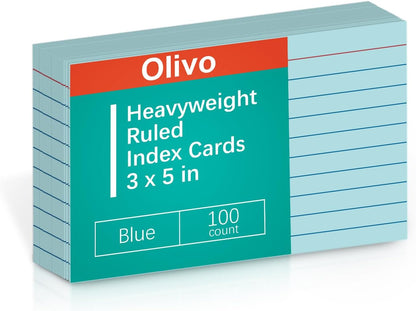 Blank Index Cards 3x5 Unlined Unruled Flash Note Cards 3" x 5", White, 100 Count, 200 GSM Heavy Weight