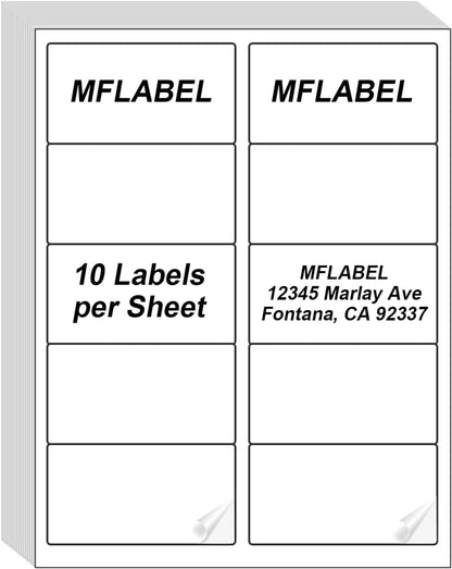 MFLABEL Half Sheet Shipping Labels - 200 Self Adhesive Sticker Sheets for Laser & Inkjet Printers, Waterproof & Smudge-Free, with 12 Free Fragile Labels for Packaging, Shipping and Crafting - Colors B