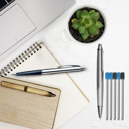 Ballpoint Pen Refills Pack of 20, Smooth Writing 2.75 Inch and 1.0 mm Medium Point Metal Refill, Replaceable Ink Pen Refill for Diamond Crystal Stylus Pens and Ballpoint Pens (Black and Blue)