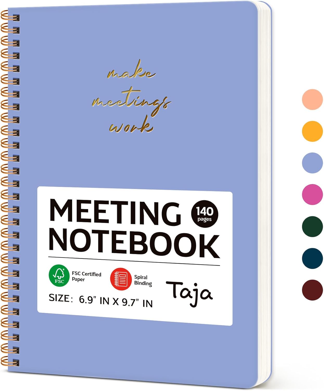 Meeting Notebook for Work Organization - Work notebook with action items, Meeting Minutes Planner Notebook, Perfect Office Supplies for Men & Women - Pink